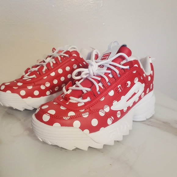 fila red polka dot shoes